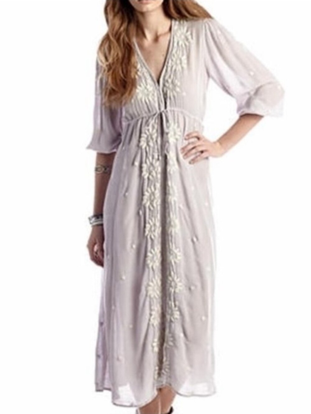 Free People Embroidered Fable Maxi Dress